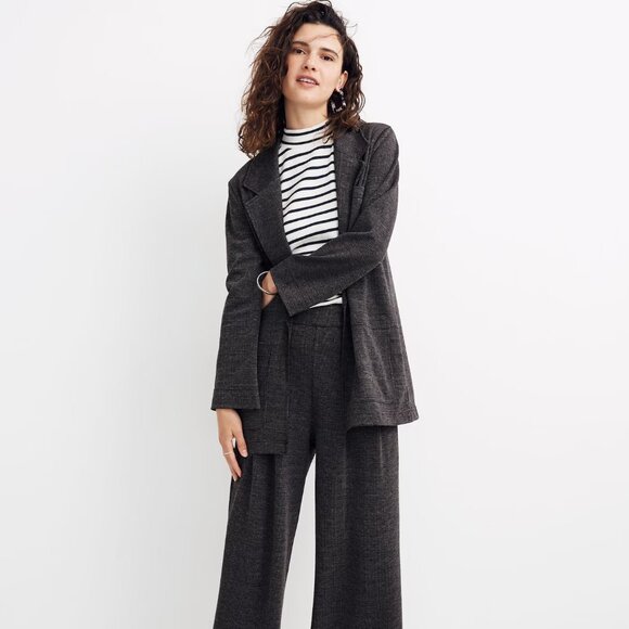 Madewell Oversized Knit Blazer in Glen Plaid - Picture 1 of 3